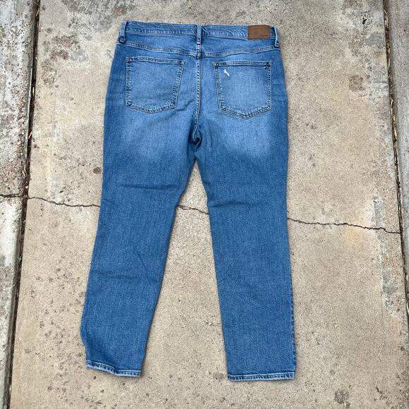 Madewell Perfect Vintage Distressed Cropped Ankle High Rise Jeans Size 32 - Picture 13 of 15